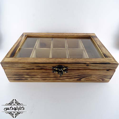 باکس دمنوش چوبی-باکس تی بگ-جعبه دمنوش-جعبه تی بگ-کارلوکس-tea bag box-karlux.ir