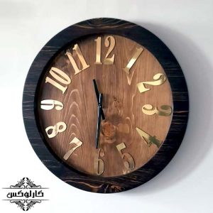 ساعت دیواری تمام چوب دایره ای کارلوکس2-wooden circle clock karlux